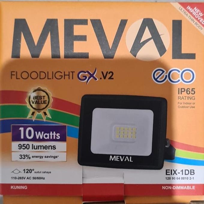 Lampu Flood Light Led 10W 10Watt 10 W Lampu Sorot Lampu Taman Meval Kuning White Eco