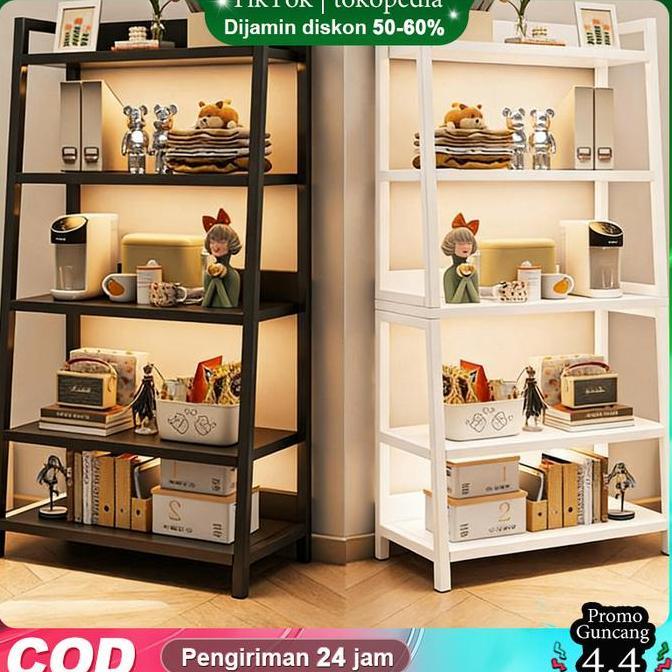 [AK]Besi 5L Tingkat Rack Metal Tempat Penyimpanan Serbaguna Rak Susun Besi Putih&Hitam Storage Rak P