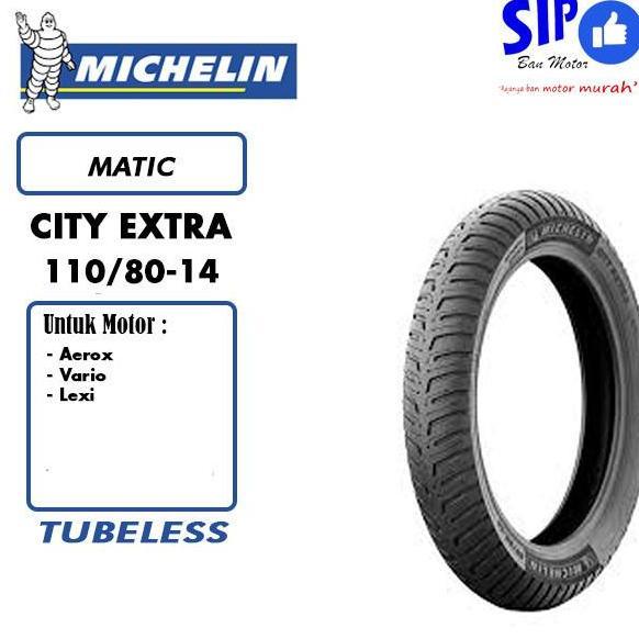 Ban motor matic Michelin City Extra 110 80 14 Vario Lexi Aerox tubeless
