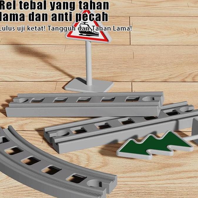 PIKYO Mainan Anak Kereta Api Rail Listrik Kereta Api Mainan Rel Panjang DIY Rel Mainan Edukasi Keret