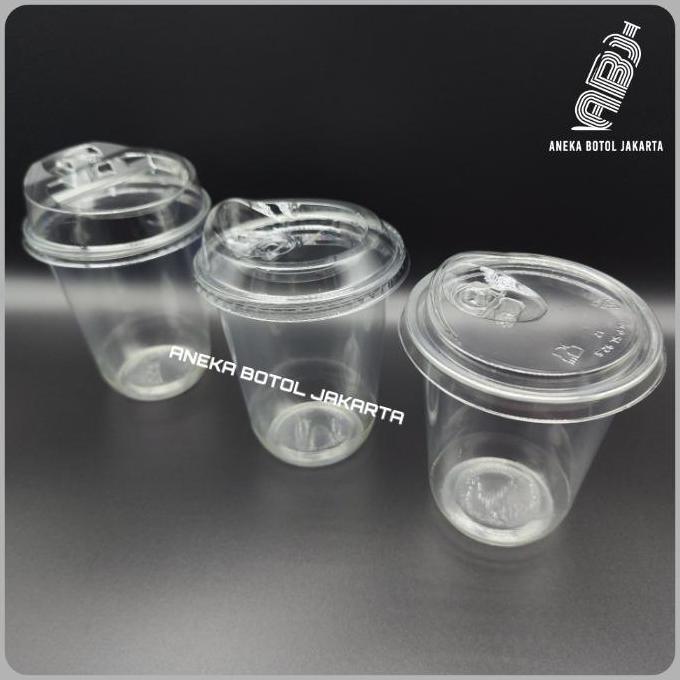 Taberu- Cup Plastik Pet 12 Oz Oval Tebal / Gelas Plastik Pet Oval 12 Oz Tebal