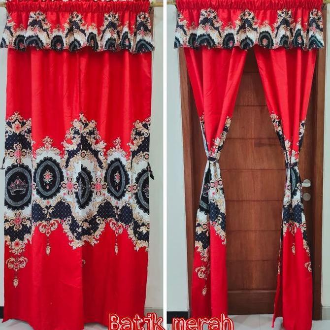 Salotto- Gorden Serut Shaby / Gorden Serut Motif Bunga Belah Tengah Free Tali