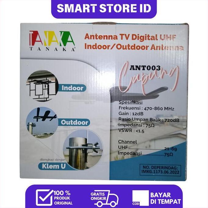 Lansung- Antena Tv Digital Uhf Tanaka Capung - Indoor & Outdoor, Cocok Untuk Tv Digital + Bonus Kabe
