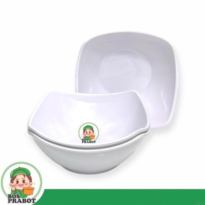 Taberu- Mangkok Melamin Kotak 7 Inch 6 Pcs / Mangkok Melamin Mie Melamin Hitam  / Mangkok Bakso Mela