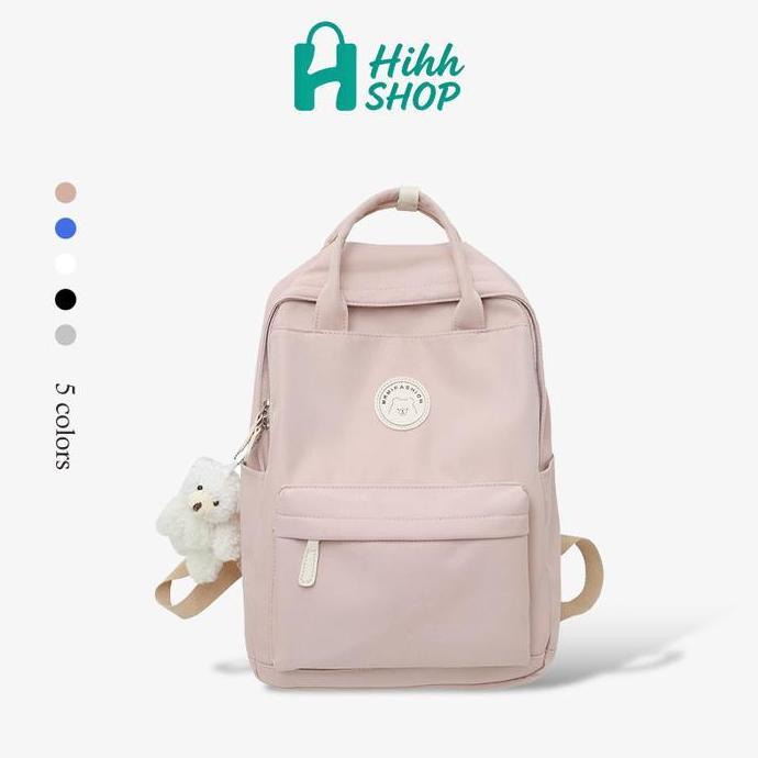 Baggu- Hihhshop Ransel Wanita Gaya Jepang Ins Gadis Tas Tangan Nilon Bernapas Tahan Air Anti Gores M