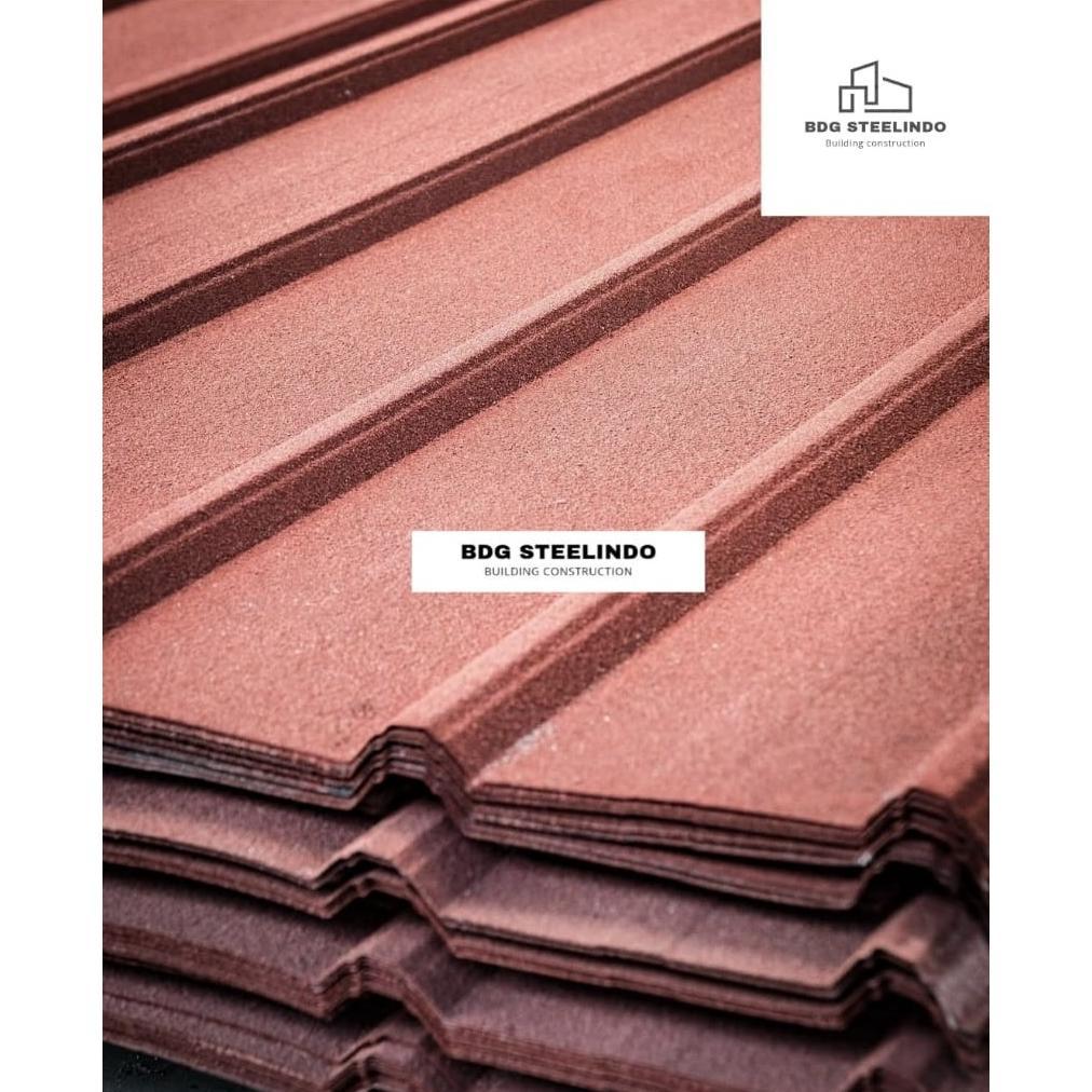 Atap Spandek Metal Pasir 4, 5, 6 meter MERAH / Kanopi