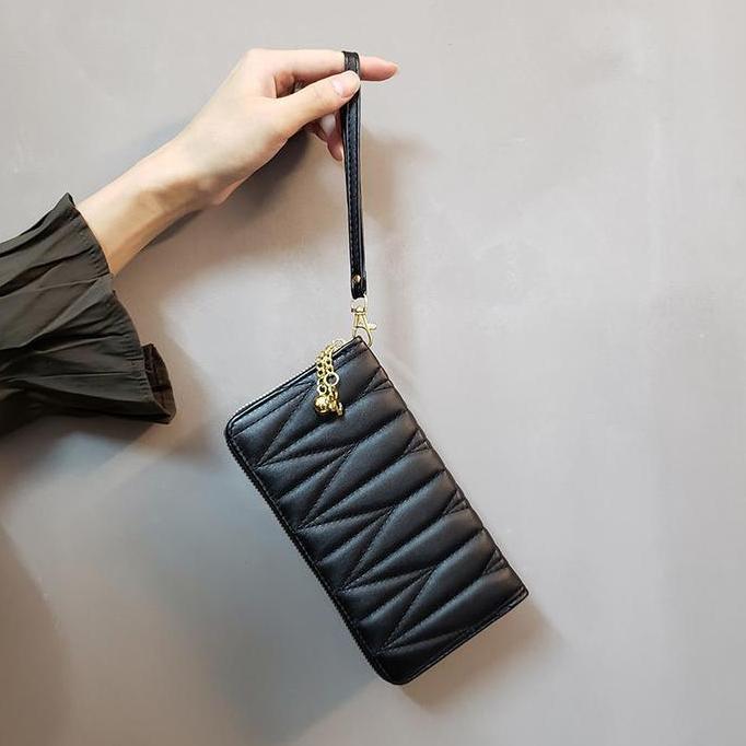 Baggu- Dompet Wanita Panjang Import Zipper Dompet Hitam Polos Dompet Perempuan Fashion Dompet Cewek 