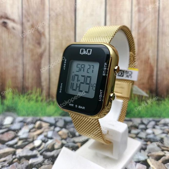 Jam Tangan Wanita Q&Q QnQ Digital Strap Rantai Pasir M207 Original