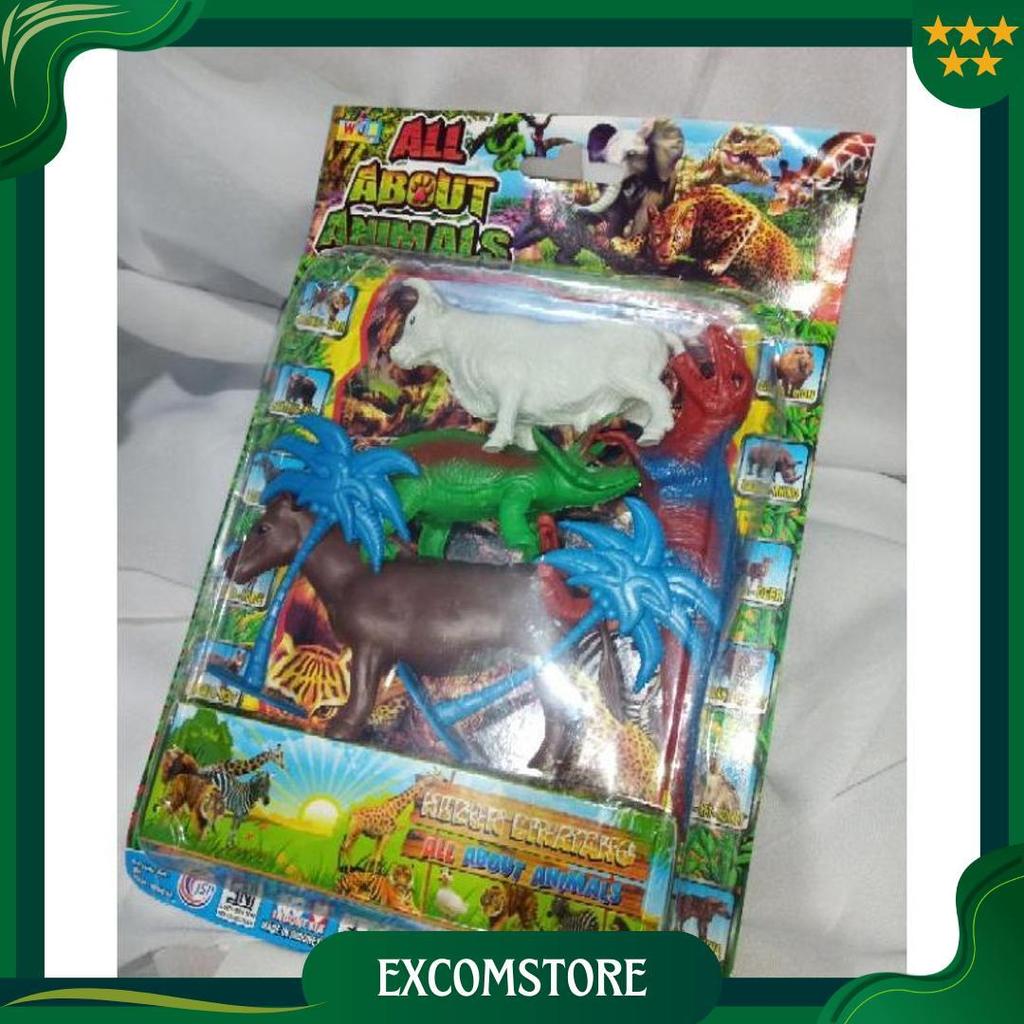 WJS 156 Mainan Anak Kecil hewan Dinosaurus , banteng , dan hewan bercula / Mainan Anak Anak ATPromo