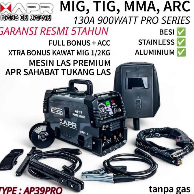 BEBAS ONGKIR - Mesin Las APR AP39PRO MIG TIG MMA ARC 130A 900WATT garansiweldingmachine