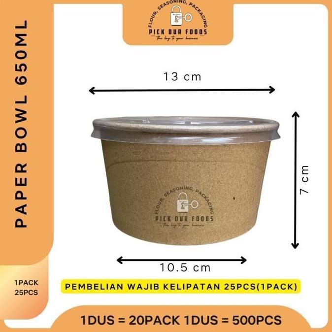 [1PACK] Paper Bowl Craft 800ml | Paper Bowl 800 ml COKLAT | Rice Bowl Craft 800ml Kraft TERMURAH ISI
