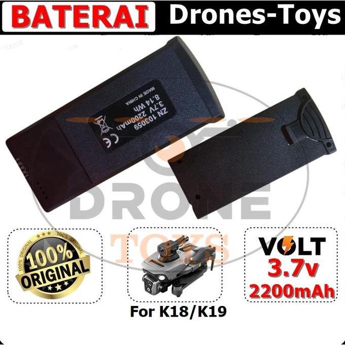 TERLARIS BATTERY DRONE K18 MAX / K19 MAX GPS BATRE 3.7V 2200MAH BATERAI DRONE K18 / K19 ORINAL