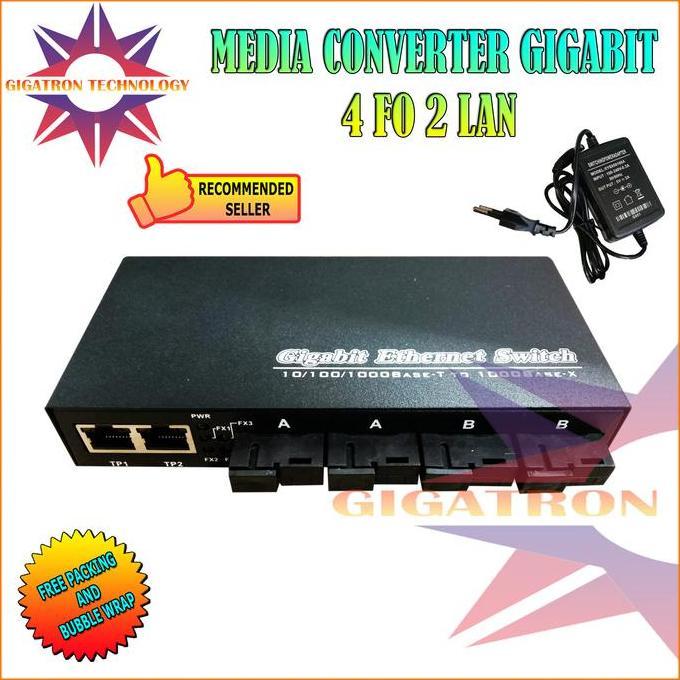 Ready Switch Fiber Optik Ethernet Fiber Switch Gigabit 4 FO 2 LAN