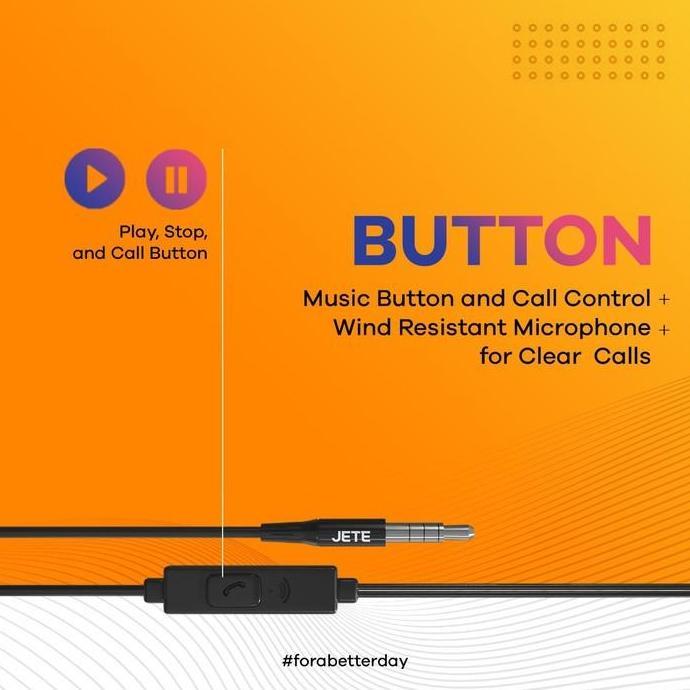Rwd- Earphone Handsfree Headset Jete Ha3 With Audio Power Bass Original
