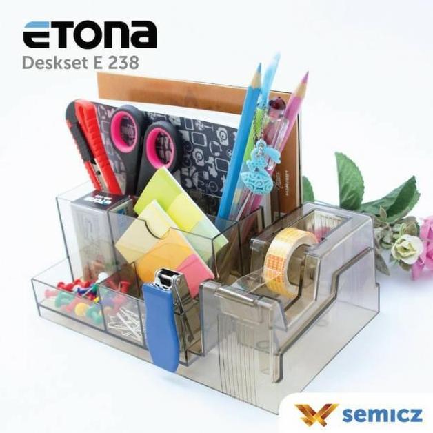 TERMURAH!Etona Desk-set E 238 , ada Tape Dispenser. DESKSET/ORGANIZER MEJA murah