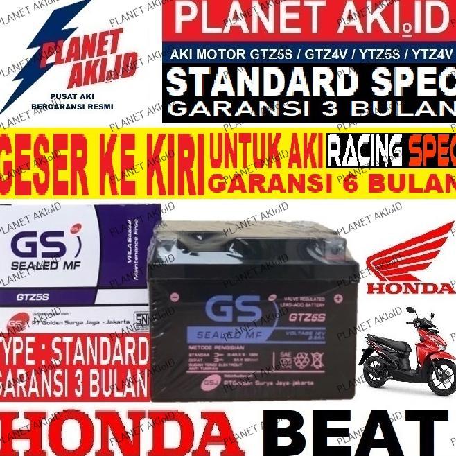 KAVELLEWORKS AKI MOTOR HONDA BEAT GTZ5S ACCU KERING MF ORIGINAL