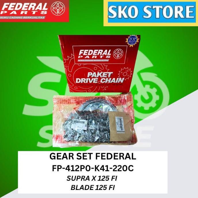 Promo Gear Set FP-412P0-K41-220C Federal Original Paket Gir ,Gearset,Gir "SUPRA X 125 FI ( 2014) BLA