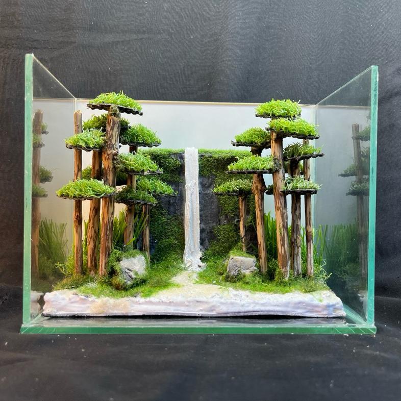 Hiasan Aquarium Tema Hutan Minimalis Bahan Artificial