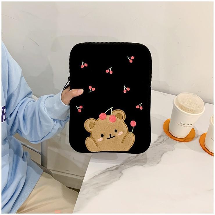 Gratong Tas Laptop Ipad Laptop Tas Tablet Macbook Air Pro Lucu Gambar Beruang Premium 10 11 13 13.6 