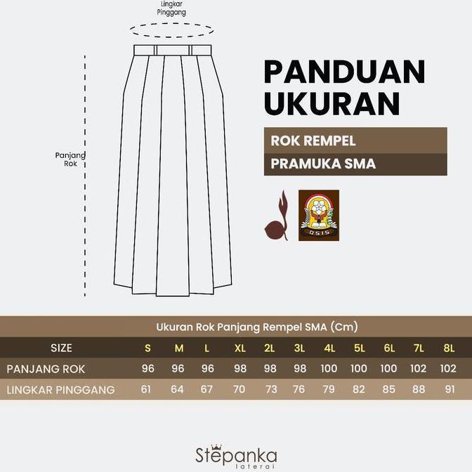 Rok Pramuka SMA - Rok Pramuka Penegak - Seragam Sekolah - Seragam SMA - Stepanka Laterai