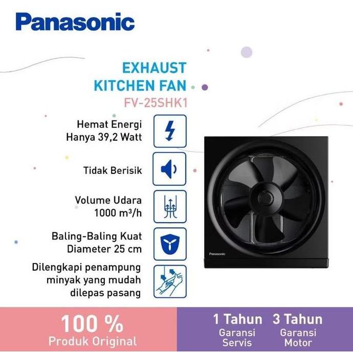 TERLARIS EXHAUST FAN DAPUR PANASONIC 25SHK 10INCH ADA TAMPUNGAN MINYAK