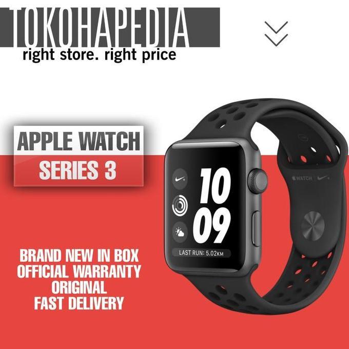 NEW APPLE WATCH / IWATCH SERIES 3 NIKE+ 42MM BLACK ANTRACHITE SPORT BAND ORI