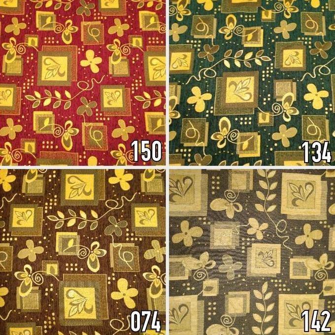 Kain Chenille Hikaron Meubel Sofa / Kursi Motif Abstrak - Timber