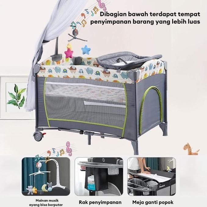 TERLARIS [GARANSI 10 TAHUN]TEMPAT TIDUR BAYI BOX BAYI LIPAT MULTIFUNGSI BISA DILIPAT 6 IN 1 BOX  BAY