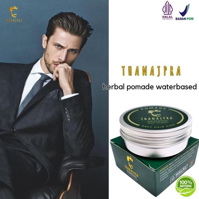 Thanajpra Minyak Perawatan Rambut Hitam Alami Pomade Waterbased Anti Uban Menghitamkan Rambut Putih 
