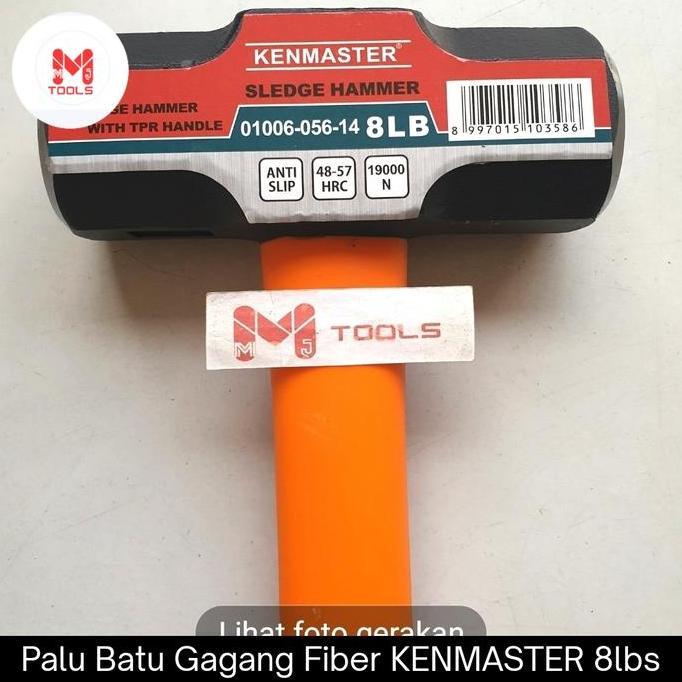 Palu Batu Gagang Fiber KENMASTER 8 lbs / 4 kg - KENMASTER Palu Batu Gagang Fiber / Karet - Palu Bode