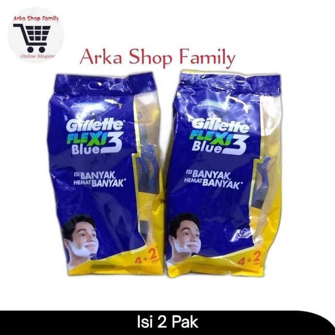 Paket Isi 2 Pak - GILLETTE Blue 3 Flexi Isi 6 Razor Pisau Cukur