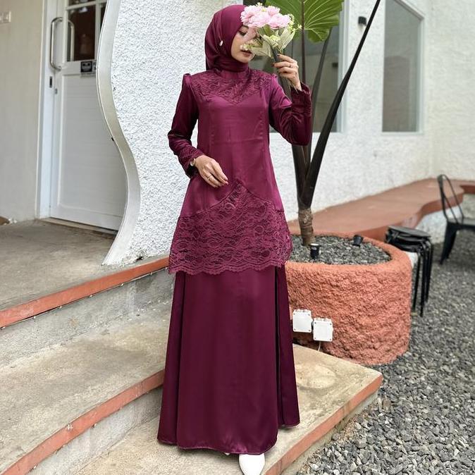 Eyra One set Raya Baju Kurung Melayu Lamaran - oneset Malaysia Setelan Kondangan dress Wisuda wanita