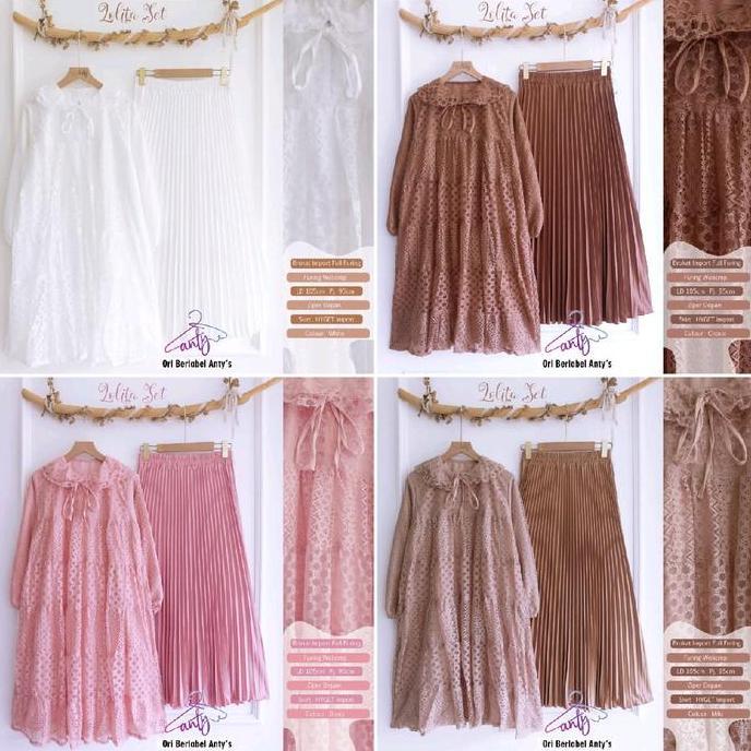 COD LOLITA SET BY ANTY SETELAN ROK LENGAN PANJANG BISA DI CUCI DENGAN MESIN Celana Muslim