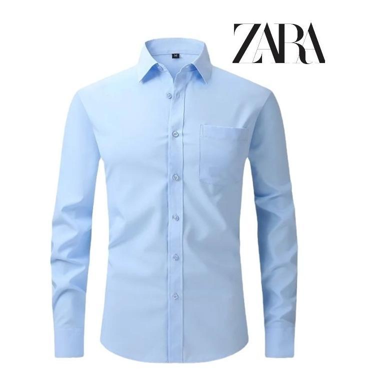 LIMITED ZARA Kemeja Pria Lengan Panjang Casual Slim Fit