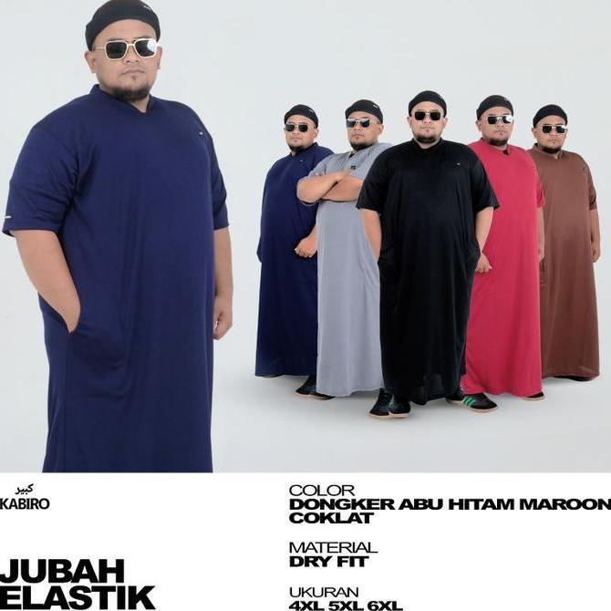 Gamis Jubah Elastik Kabiro Jumbo Big Size 4XL 5XL 6XL  Bahan dryfit olahraga | Jubah Gamis Dewasa Pr
