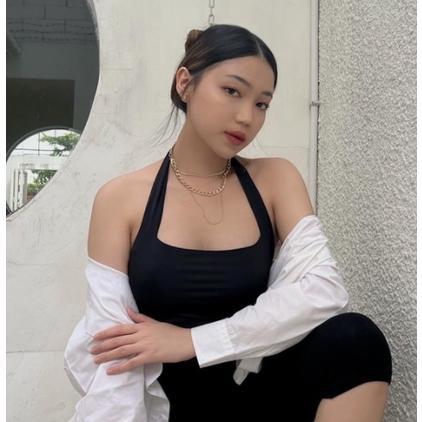 PROMO MODAVIE - BELLE HALTER TOP Tanktop Korea Crop Top Korean Halter Tank Top