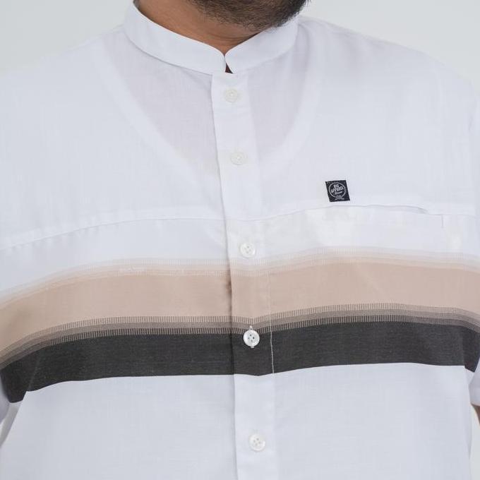 Kemeja Koko Jumbo Big Size Pria Laki Cowok Linen Putih 3 Layer BAH 626