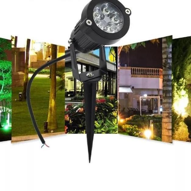 Lampu Sorot LED Tancap 5W Biru Waterproof OUTDOOR SPOTLIGHT TAMAN