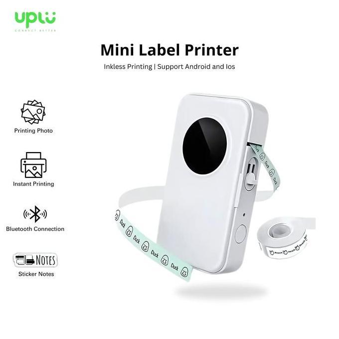 AMDUCOP UPLU Wireless Bluetooth Thermal Printer Mini Printer Label Inkless Tanpa Tinta