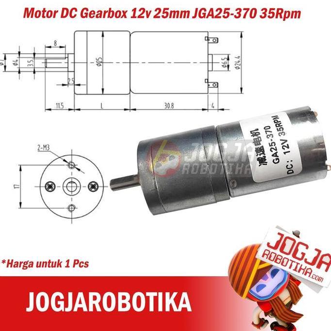 CORELA Motor DC Gearbox 12v 25mm JGA25-370 35Rpm
