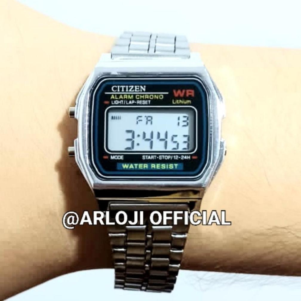 ORIGINAL Jam tangan Casio Citizen digital Stainless Silver