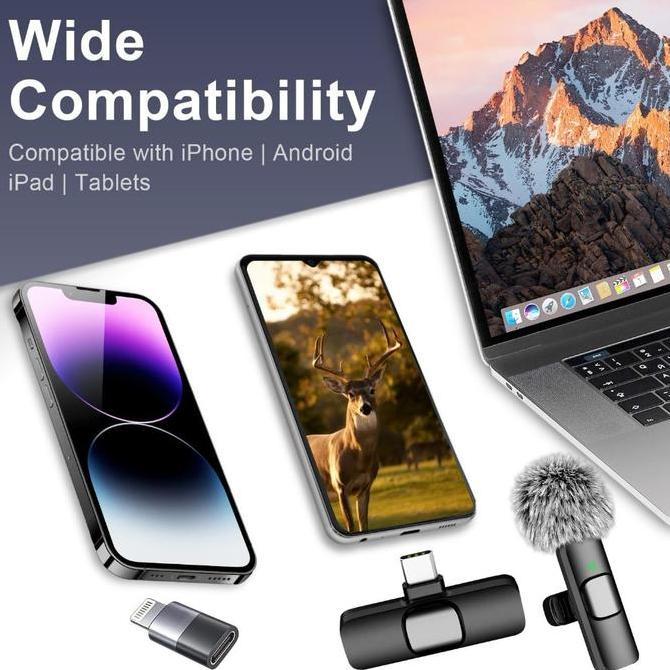HERBONE Dual Mic Clip On Wireless K9 Microphone Clip On Wireless Mic Clip On Bluetooth Hpplug & Play