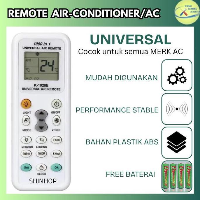 PARANE REMOTE REMOT SEMUA AC MULTI UNIVERSAL SHINHOP K-1028E
