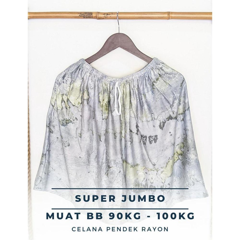 NEW DEALS Hot Pants Wanita Jumbo BB 90KG - 100KG XXXL BIG SIZE Celana Pendek Rayon Wanita Super Jumb