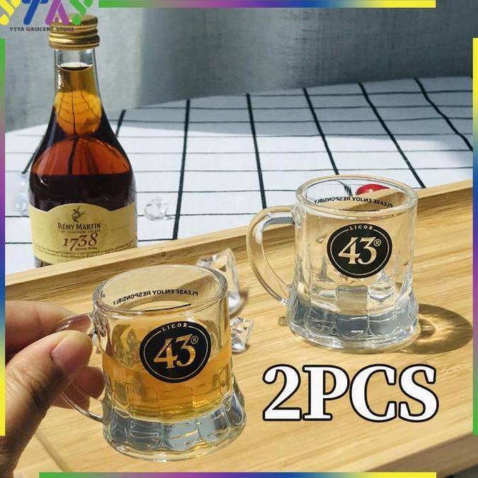 HERBONE 2pcs Soju Glass Soju Beer Cup Gelas Soju Kecil Korea Soju Beer Sake Gelas Soju Wine Baekju S