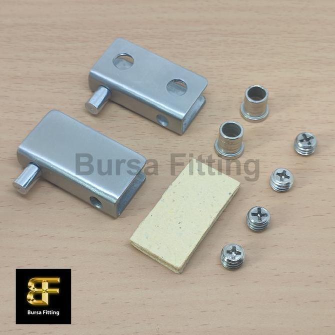 Engsel jepit kaca stainless steel / engsel pivot / engsel pintu kaca