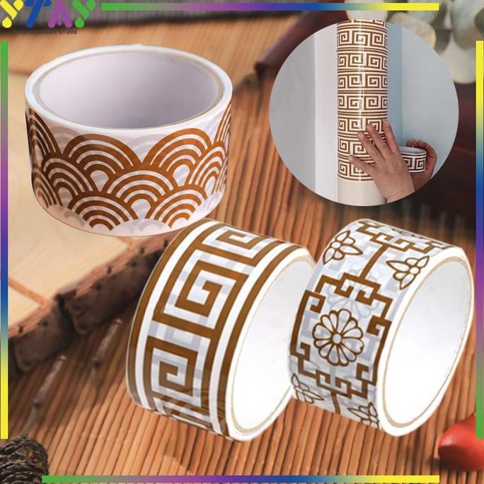 HERBONE Selotip Emas Stiker/Scrapbooki Sekolah/Dekorasi Dinding/Langit-Langit