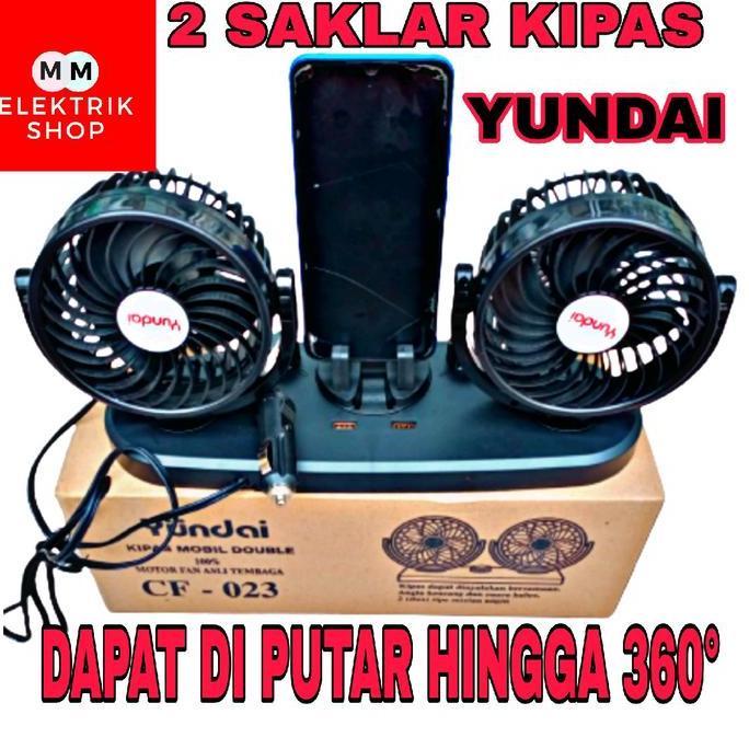 kipas Angin Mobil 2 Usb Phone Holder 24Volt YUNDAI Car
