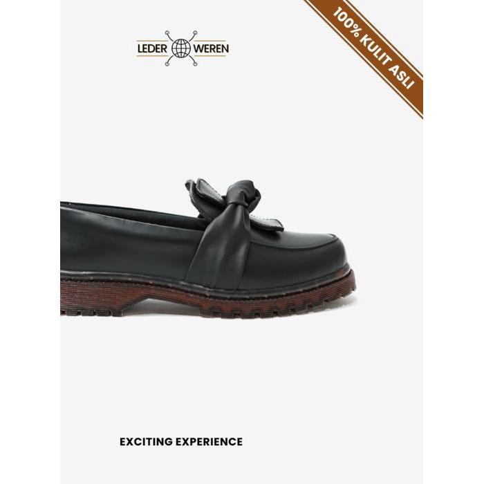 Lederweren Leder Loafer Woman Tape - Sepatu Loafer Wanita Shoes slop - 36