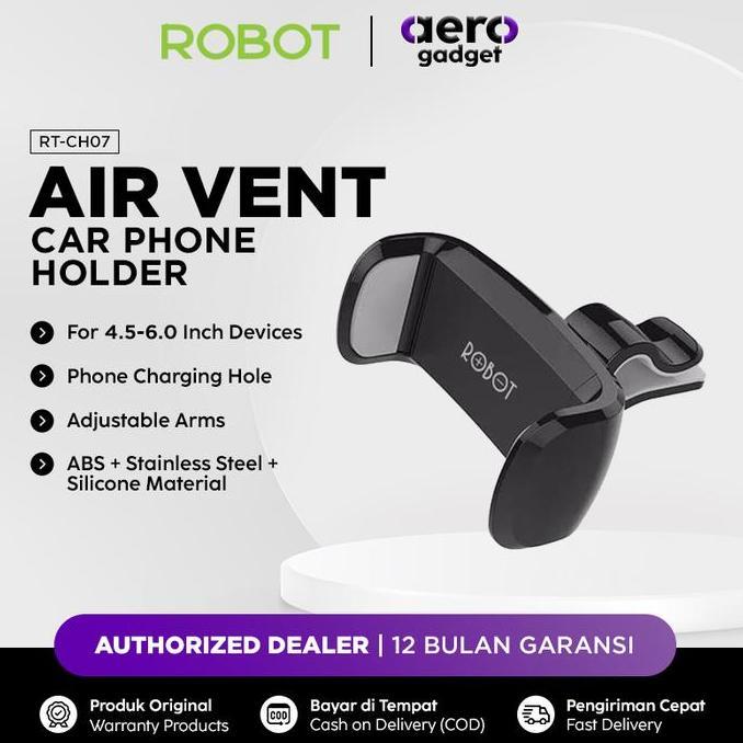 NEW ROBOT CAR HOLDER AIR VENT RT-CH07 PHONE HOLDER MOBIL 360 STAND HP ORI